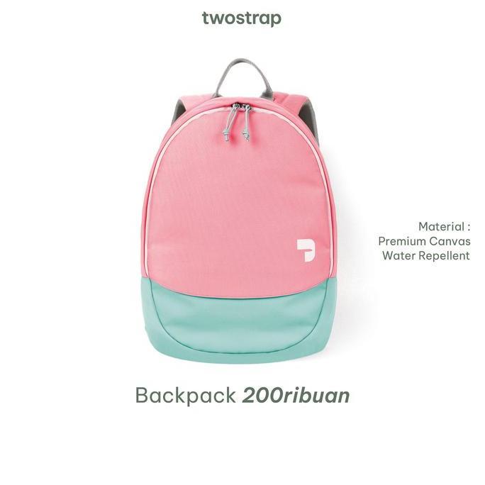 Backpack- Twostrap - Backpack 200 Ribuan - Tas Ransel Wanita Pria Backpack Laptop Canvas Crinkle Ant
