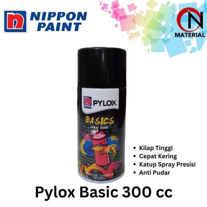Cat- Pylox Basic 300Cc Warna Nippon Paint Black Matt Clear Gloss White Silver