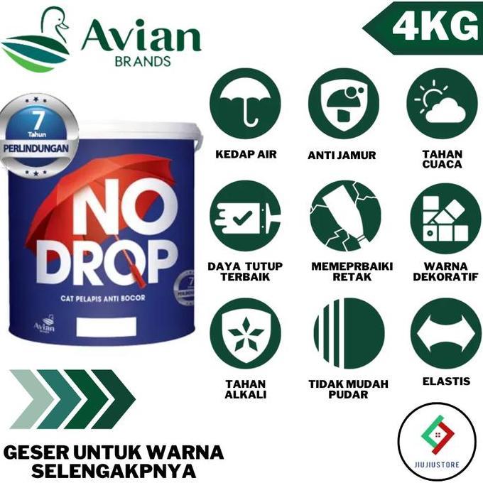 Cat- No Drop 4Kg Abu Abu Nodrop 4Kg Abu Abu Cat Pelapis Anti Bocor No Drop