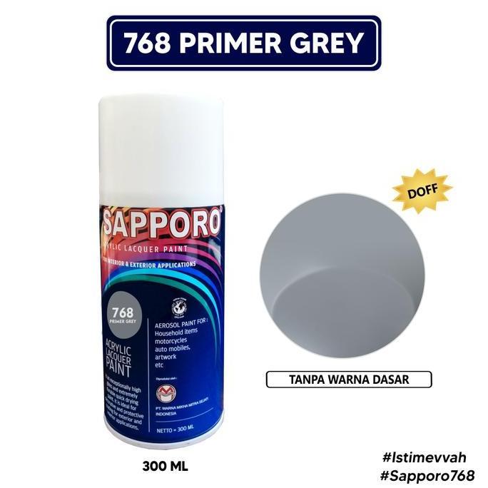 Cat- Cat Semprot Sapporo Spray 768 Primer Grey / Cat Dasar / Epoxy / Poxy