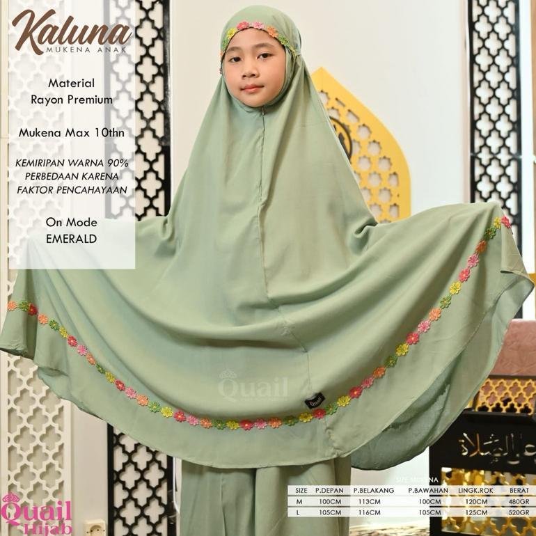 Viral  Kaluna Mukena Anak Rayon Premium Original Quail Hijab Kaluna Mukena Kids Quail