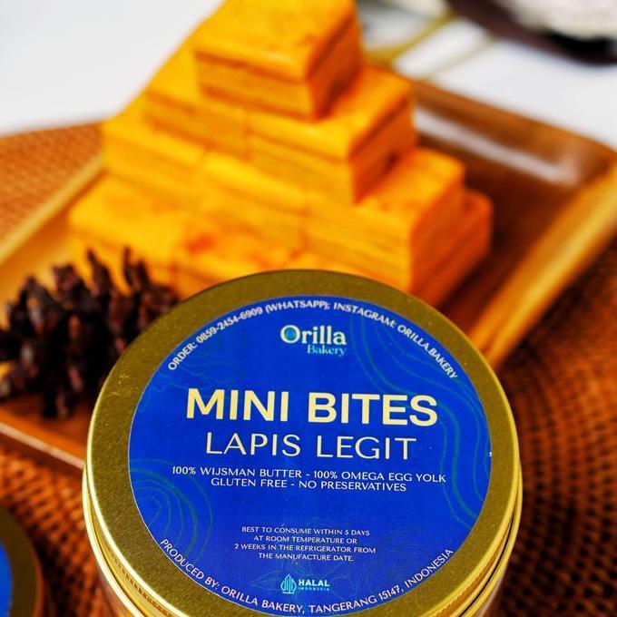 Foodbig- Lapis Legit Mini Bites Premium Original Orilla Bakery Full Wisman Gluten Free Kuning Telur 