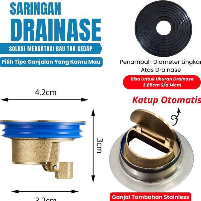 Instancodbisa- Floor Drain Penutup Lubang Saluran Air Kamar Mandi Wastafel Otomatis