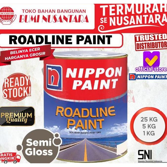Cat- Nippon Roadline 5Kg Cat Marka Jalan Road Line Nippon 5 Kg Road Paint Heavy Duty Syntethic Kunin