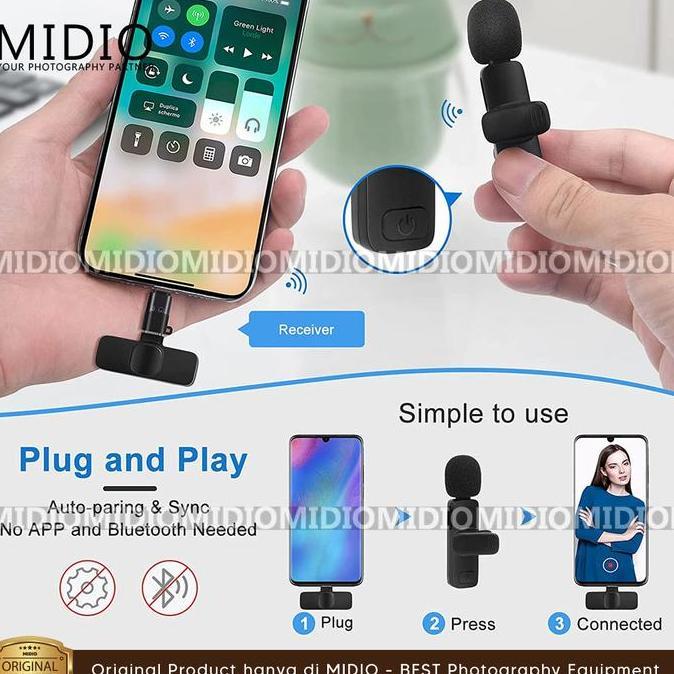 Instancodbisa- Mic Wireless Clip On Tipe M11 Mic Clip On Iphone Laphel Microphone Hp