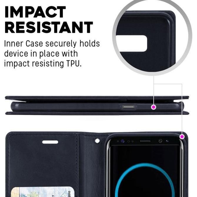 Goospery Casing Samsung Galaxy S21 FE G990 Bluemoon Flip Leather Case Ready