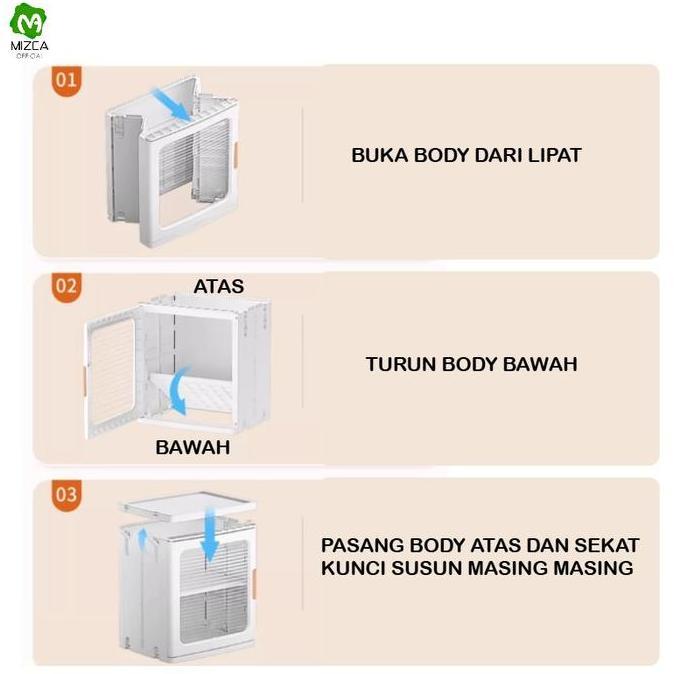 Instancodbisa- Mizca Lemari Lipat Susun Plastik Leora Lemari Pakaian Plastik Lemari Portable Rak Sep