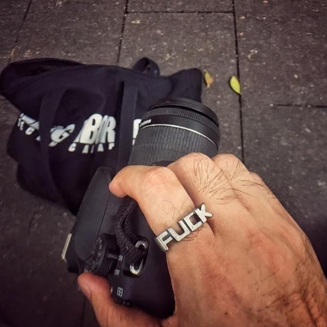 ORIGINAL CINCIN PRIA FASHION CASUAL FUCK MEN RING SILVER SIGNET GOTHIC ,/ CINCIN PRIA / CINCIN FASHI