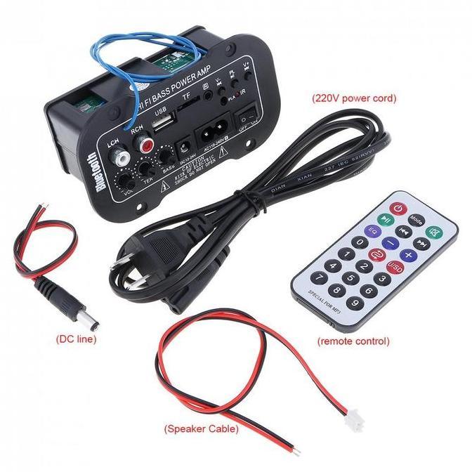 DF182 - 5 Inci 12V 24V 220V Amplifier Ampli Mini Board Audio Bluetooth USB FM Radio TF Player Subwoo