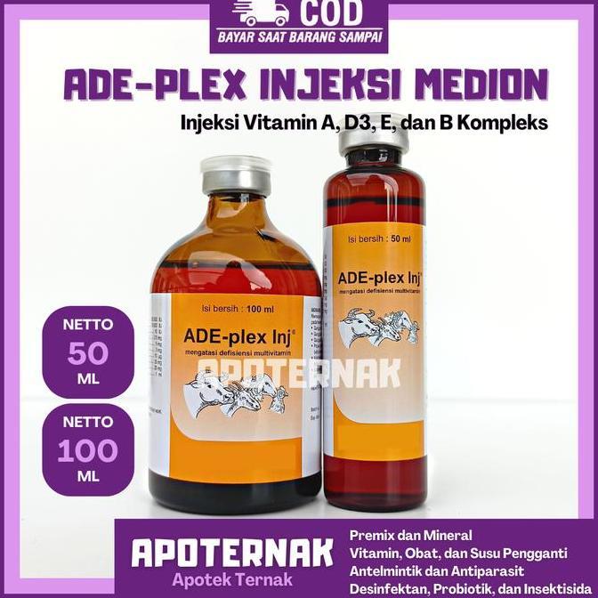 REBAPIN - VITAMIN ADE PLEX MEDION | INJEKSI VITAMIN ADE DAN B COMPLEX HEWAN