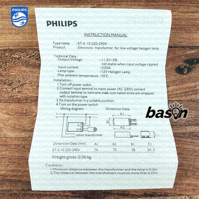 Instancodbisa- Philips Electronic Ballast Et-E 10 Led (Ballast Lampu Halogen Led)
