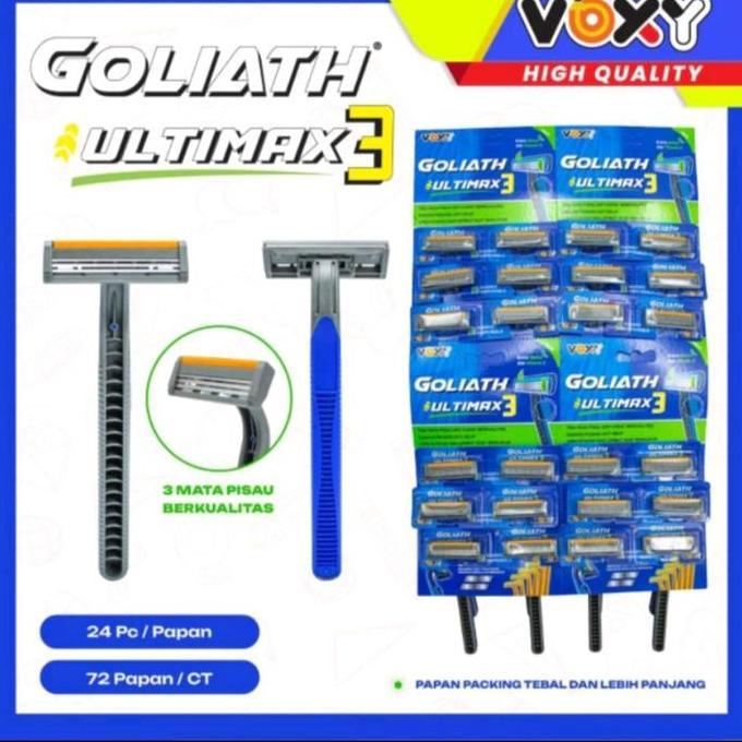Cod,Bisa- Goliath Ultimax3 Silet Cukuran Mata 3 Isi 24 Pcs Plastik  Kualitas Tinggi