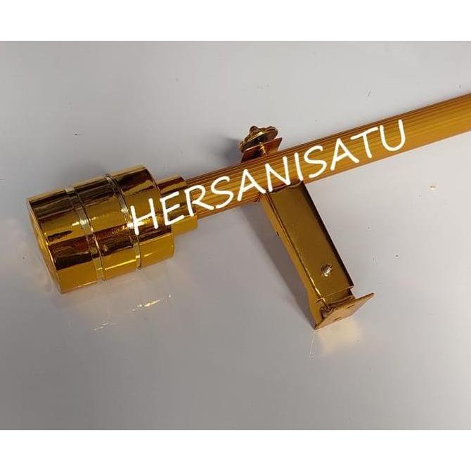 Instancodbisa- Hersanisatu Besi Gorden 1 Meter Full Set Batang Hordeng Pintu Jendela Kayu Dipasang D