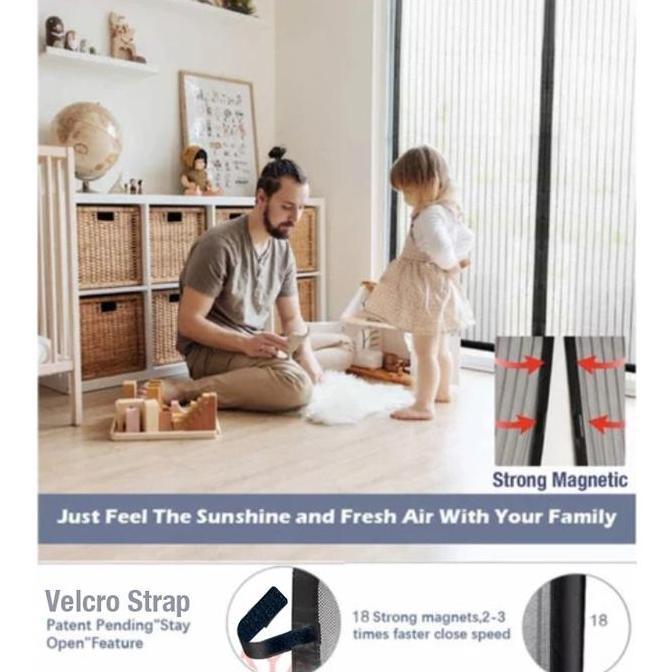 Instancodbisa- Tirai Pintu Kamar Tirai Magnet Anti Nyamuk Kawat Nyamuk Tirai Magnet