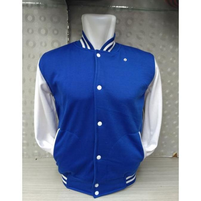 Boywings- Jaket Varsity Baseball Biru Putih