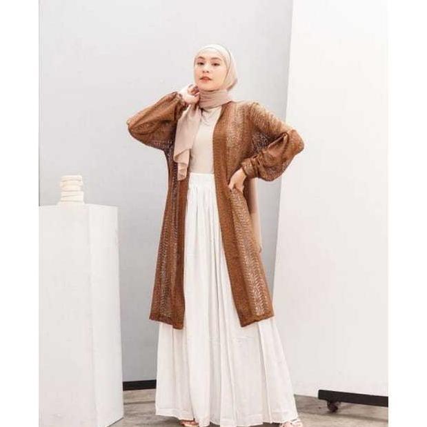 TERBARU Long Cardigan Outer Burkat Wanita Dewasa Panjang Terbaru