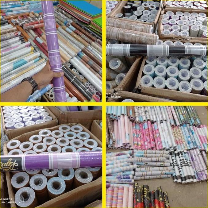 Obelik- Wallpaper Dinding 10 M 10 Meter 45 Cm X 10 M Motif Kayu Garis Salur Abu Hitam Kayu Jati