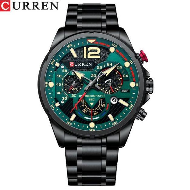 PROMO CURREN 8395 JAM TANGAN PRIA ANALOG STAINLESS STEEL CHRONOGRAPH AKTIF LUMINOUS HAND CURRENOS