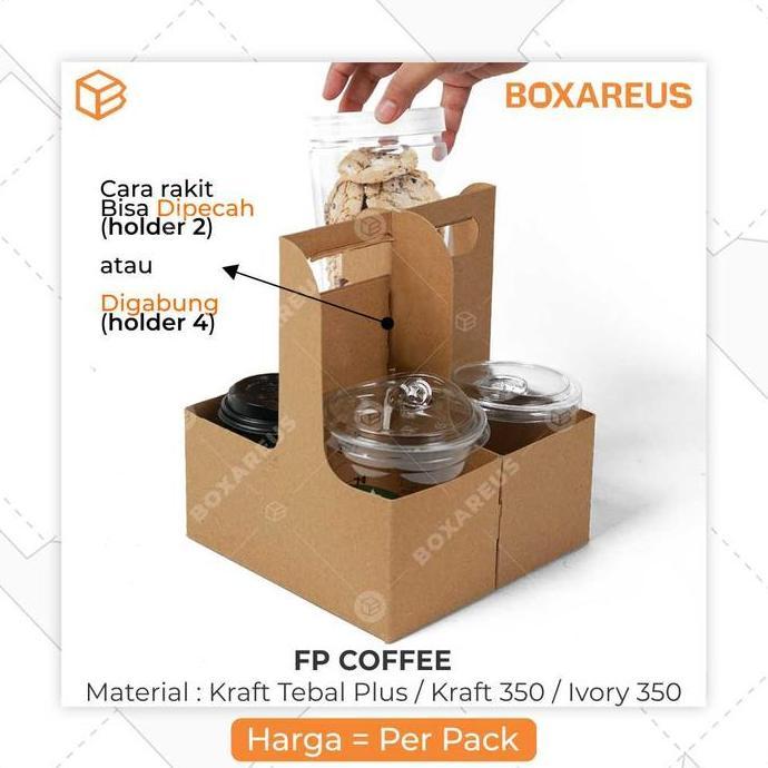 Barunih- Cup Holder Kopi Box Takeaway Botol Almond Kale Packaging Jar Toples | Fp Coffee