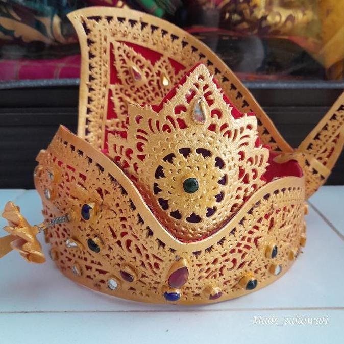#####] Mahkota gelungan tari margapati bali bahan karton bahan kulit sapi