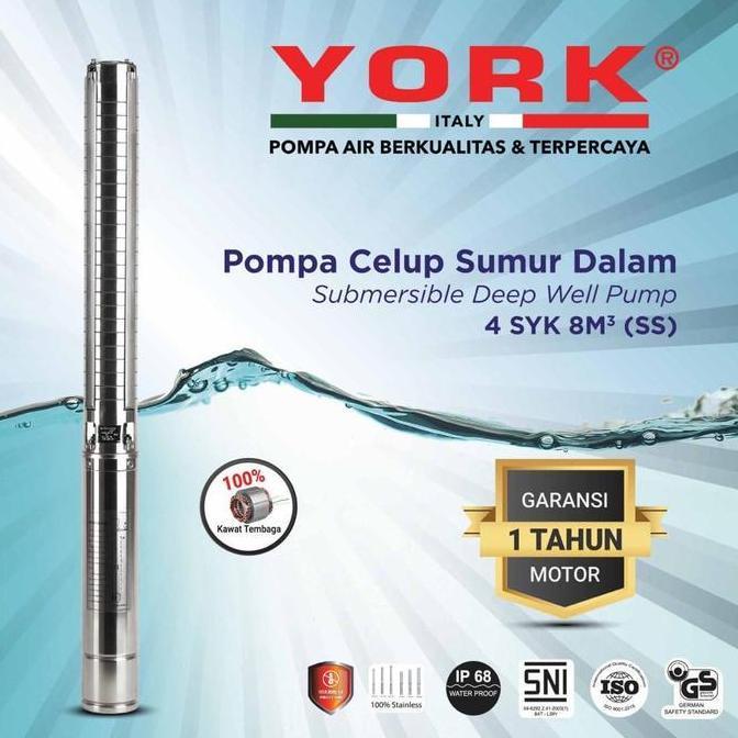 *:*:*:*:*] YORK 4SYK 8-25 T SS 5,5HP 3 phase submersible pompa