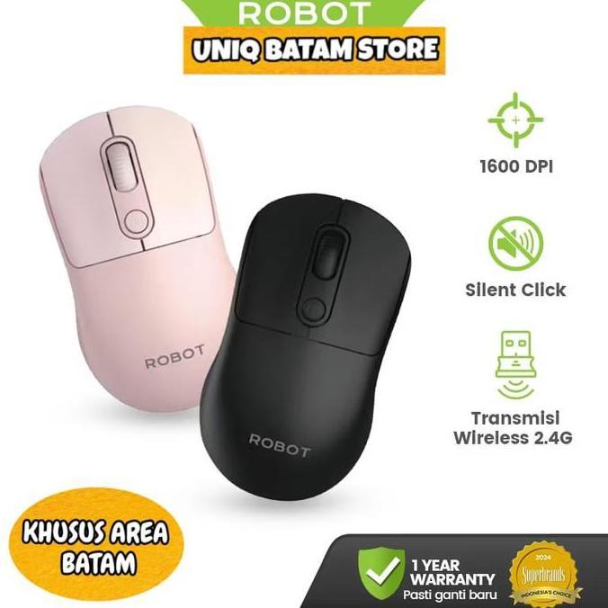 MOUSE ROBOT M207 SILENT 1600 DPI WIRELESS CHIP [ BATAM ]