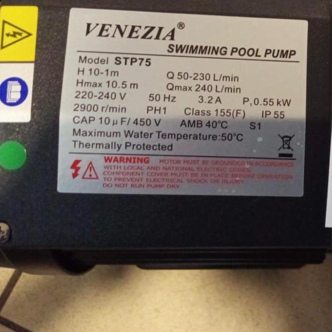Instancodbisa- Pompa Kolam Renang Venezia Stp 75 Venezia Swimming Pool Pump 3/4 Hp Pompa Venezia 0.7