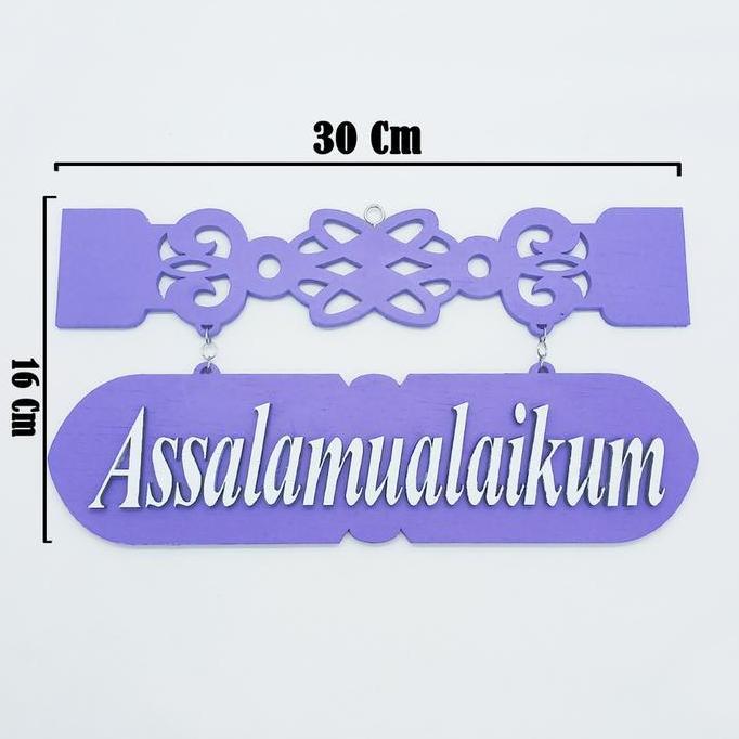 Obelik- Gantungan Pintu Assalamualaikum / Pajangan Pintu Assalamualaikum / Papan Kekinian Shabby Ass
