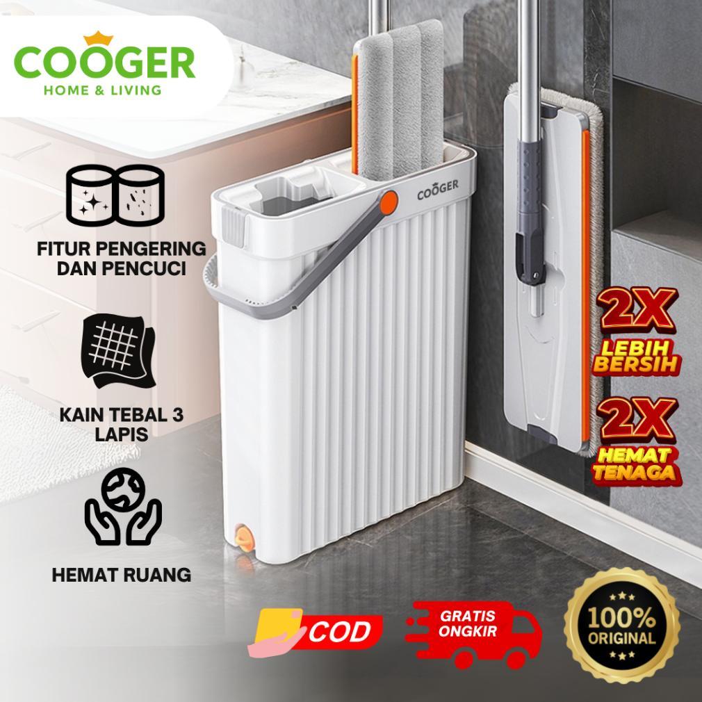 COOGER Homeliving 2in1 Alat Pel+Wiper Dual Ember Pencuci dan Pengering Peras Otomatis Pelan Lantai P