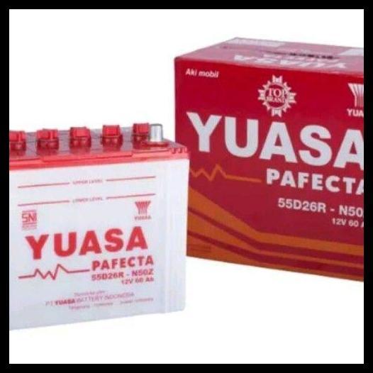 TERBARU AKI BASAH MOBIL MERK YUASA 55D26R N50Z 60 AMPERE (TRUCK UNIVERSAL,