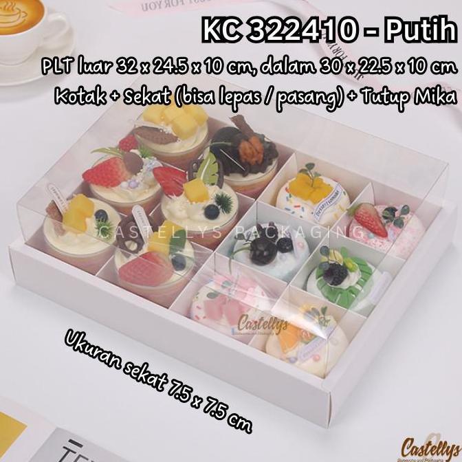 =====] Kotak Box Kue Sekat 12 KC 322410 Cake Pudding Dessert Pie Snack Bolu Imlek Natal Lebaran