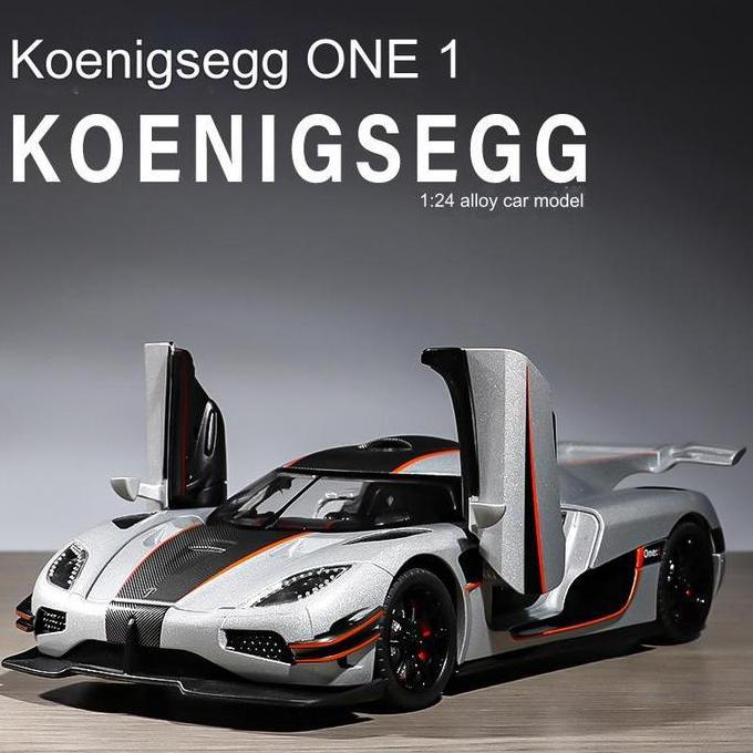 juprisyahpu - (r175) diecast alloy koenigsegg one1 scala 1:24 & 1/32 sound light and pullback system