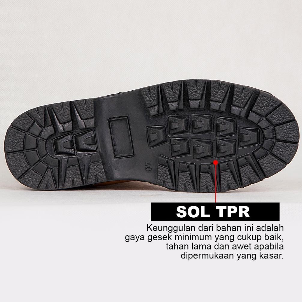 BESTPROMO NEFF Sepatu Boot Safety Kulit Sapi Sol Karet Lentur Anti Licin Pelindung Besi Untuk Pekerj