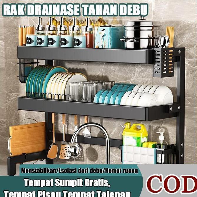 Rak Piring Wastafel Stainless Rak Piring Rak Cuci Piring Steel Rak Cuci Piring Dapur Rak Penyimpanan