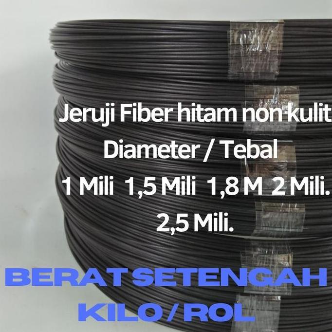 Ruji kandang burung Jeruji Fiber hitam glossy berbagai ukuran Rol setengah kilo