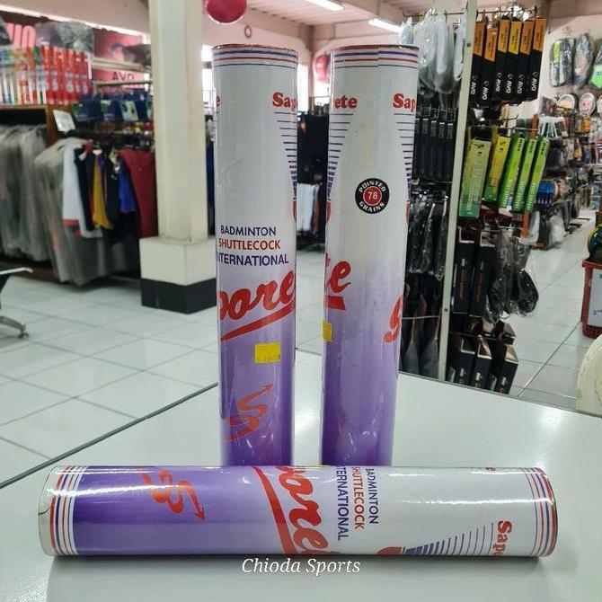 NEW Shuttlecock Shuttle Cock Badminton Bulutangkis Saporete Ungu Original Kok Lancip Pointed Spin