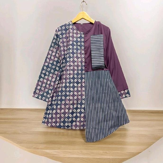 DE105 - Blus Kimora couple (B 10) kombinasi batik cap busuy friendly by positive boutique