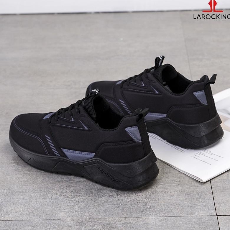 NEW Larocking - Raptor Hitam Polos | Sepatu Sneakers Running Gym Shoes