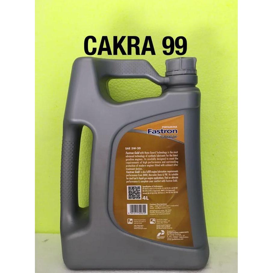 Oli Mesin Mobil Fastron Gold 5W/ 30 galon (4 Liter) Bensin