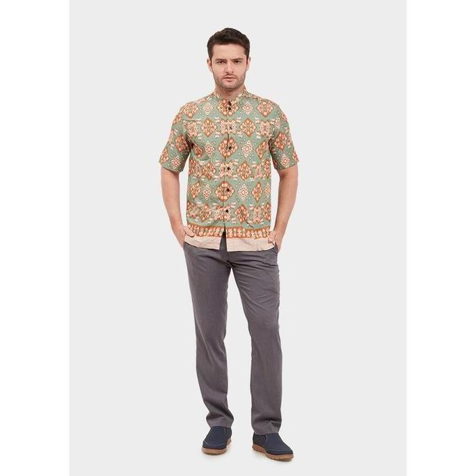 READY Adikusuma By Arjuna Weda Koko Batik RN Tenun Ikat - Regular Fit | Lengan Pendek | Kancing Depa