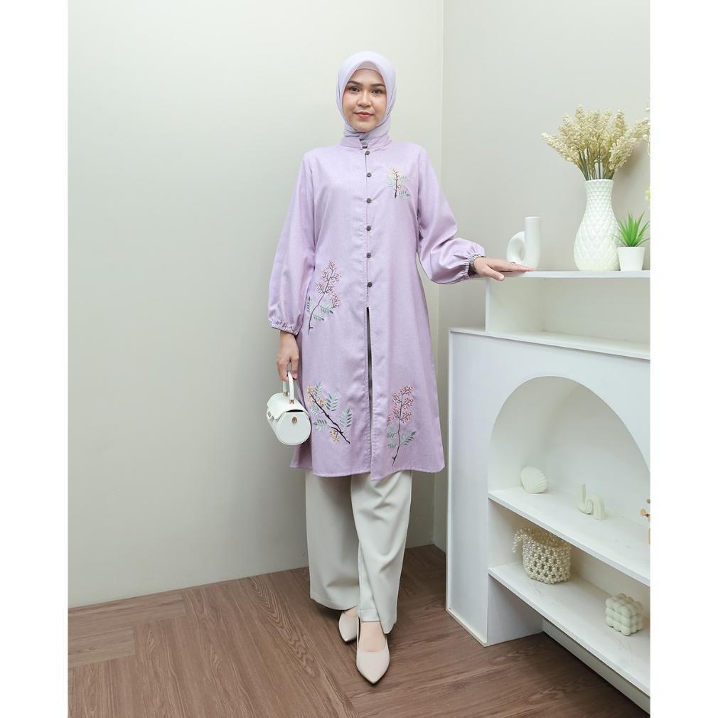 DISKON MALAYA  LONG  TUNIK EMBROIDERY - PAKAIAN WANITA TERBARU BY MYHMI