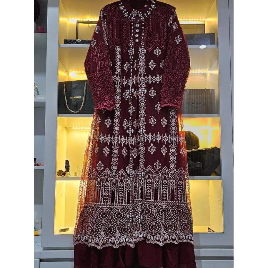 Instancodbisa- Andari Twotone/Baju Muslim/ Baju Lebaran Gamis Alika Design 2025