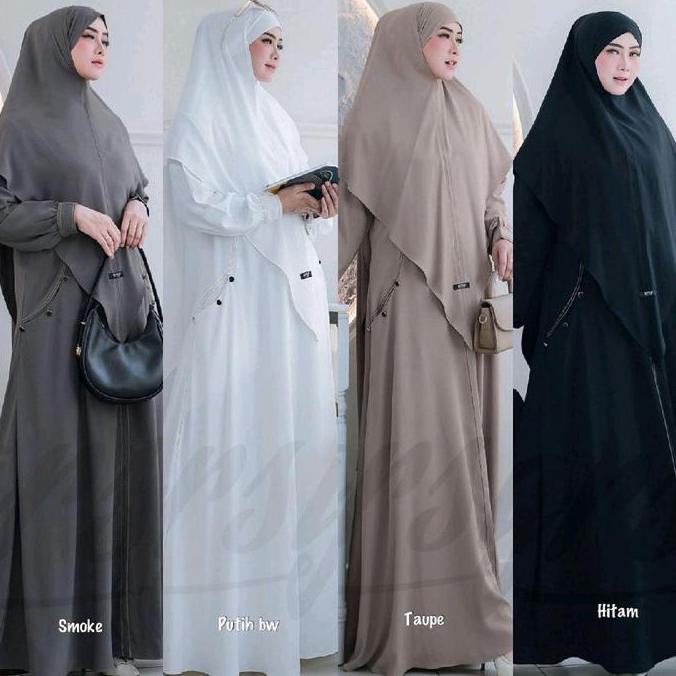 DE103 - JAUHARA SET SYARI BY ARSY HIJAB KHIMAR BANDANA SET KHIMAR GAMIS ANTIUV GAMIS ADEM NYAMAN GAM