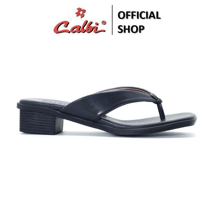 Terpopuler- Calbi Hf 461 Sandal Block Sandal Heels 4Cm Kulit Jepit Perempuan Ootd Polos Casey