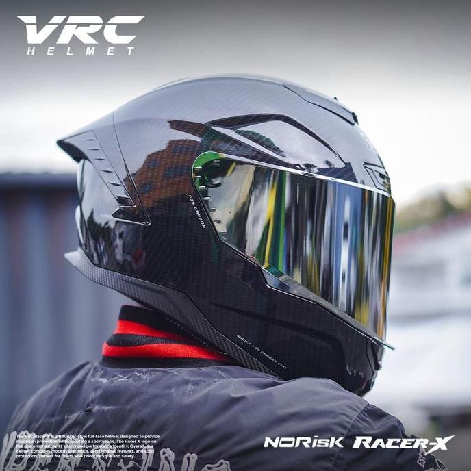 Cod,Bisa- Helm Fullface Vrc Tt Course Hitam Dop Glossy Paket Ganteng Pria Wanita Dewasa Identik Kyt 
