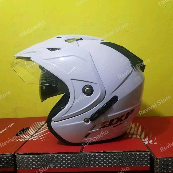 Cod,Bisa- Promo Helm Bxp Navigator Double Visor Sni Half Face