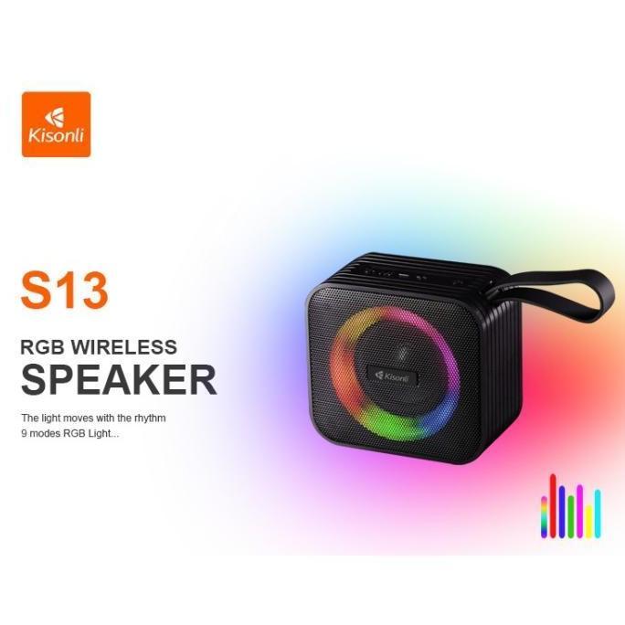 promo KISONLI Speaker S13 Bluetooth 5.0 8W RGB Light Rhyme - Centratech