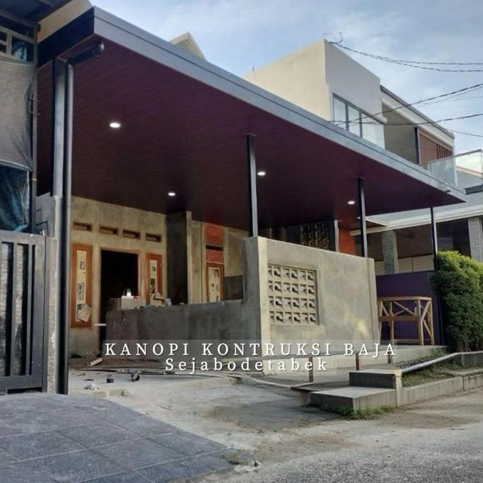 Homemid- Kanopi Plafon Alderon Rs  Rangka Baja Ringan 0,75Mm Risplang Dan Talang Besi Minimalis Pvc