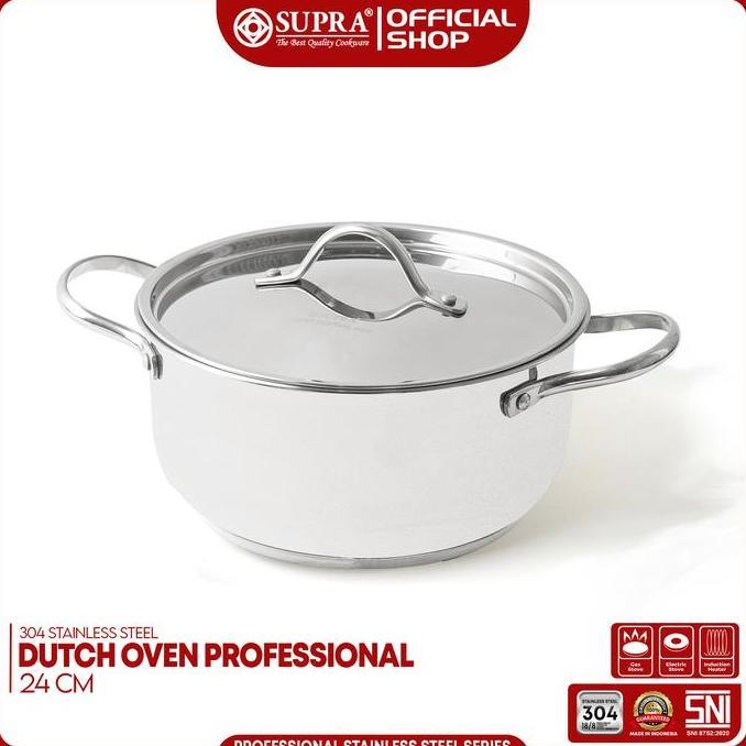 Panci Stainless Steel SUS 304 Dutch Oven 24 Cm Professional Series