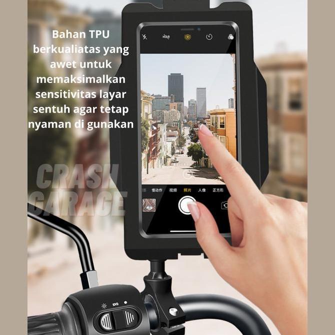 GUB Plus 17 Holder HP Motor Full Besi Waterproof Anti Air Dudukan HP